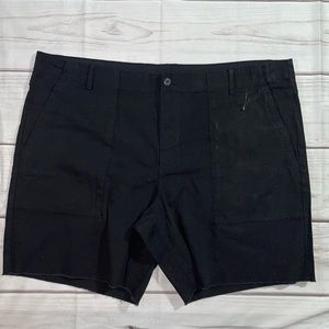 (46) Mens No Boundaries Flat Front Black Shorts Raw Hem